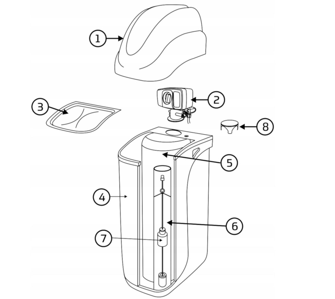 USTM Water Softener WS-30-1650-PRIMONO 30l Mono Resin Treatment Station Model USTM