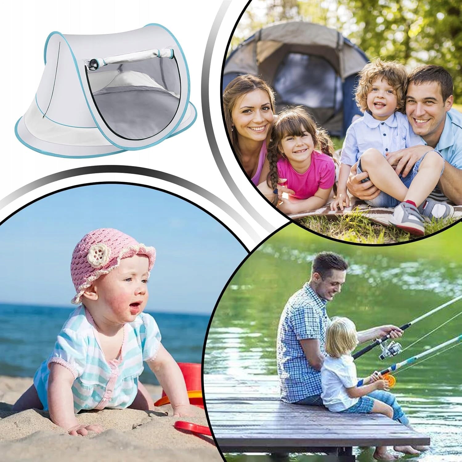 UV 50+ SELF-FOLDING BEACH TENT PORTABLE FOR CHILDREN AND INFANTS DOG Packaging status original
