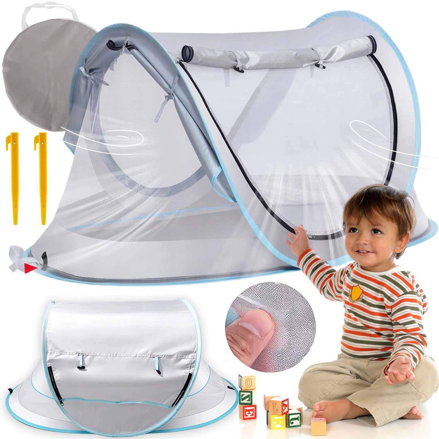 UV 50+ SELF-FOLDING BEACH TENT PORTABLE FOR CHILDREN AND INFANTS DOG