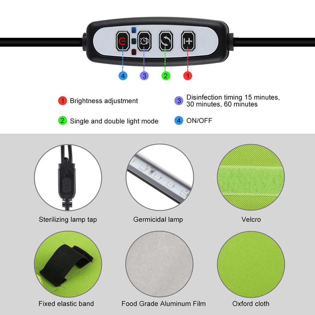 UV Bag Disinfection Sterilization Cleaner Sanitizer Box, 5W Lamp Bulbs for Medical device no
