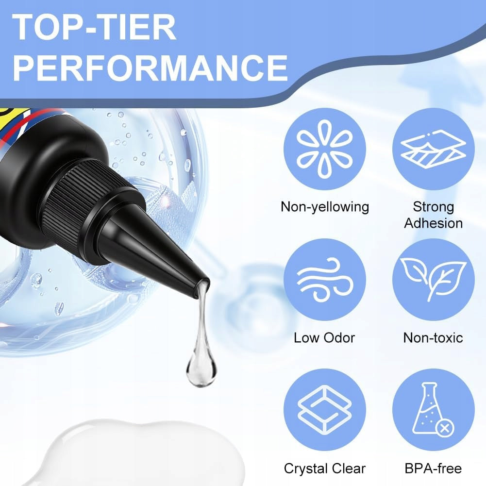 UV EPOXY RESIN 50G WITH UV LAMP 395NM FAST CURING Color transparent