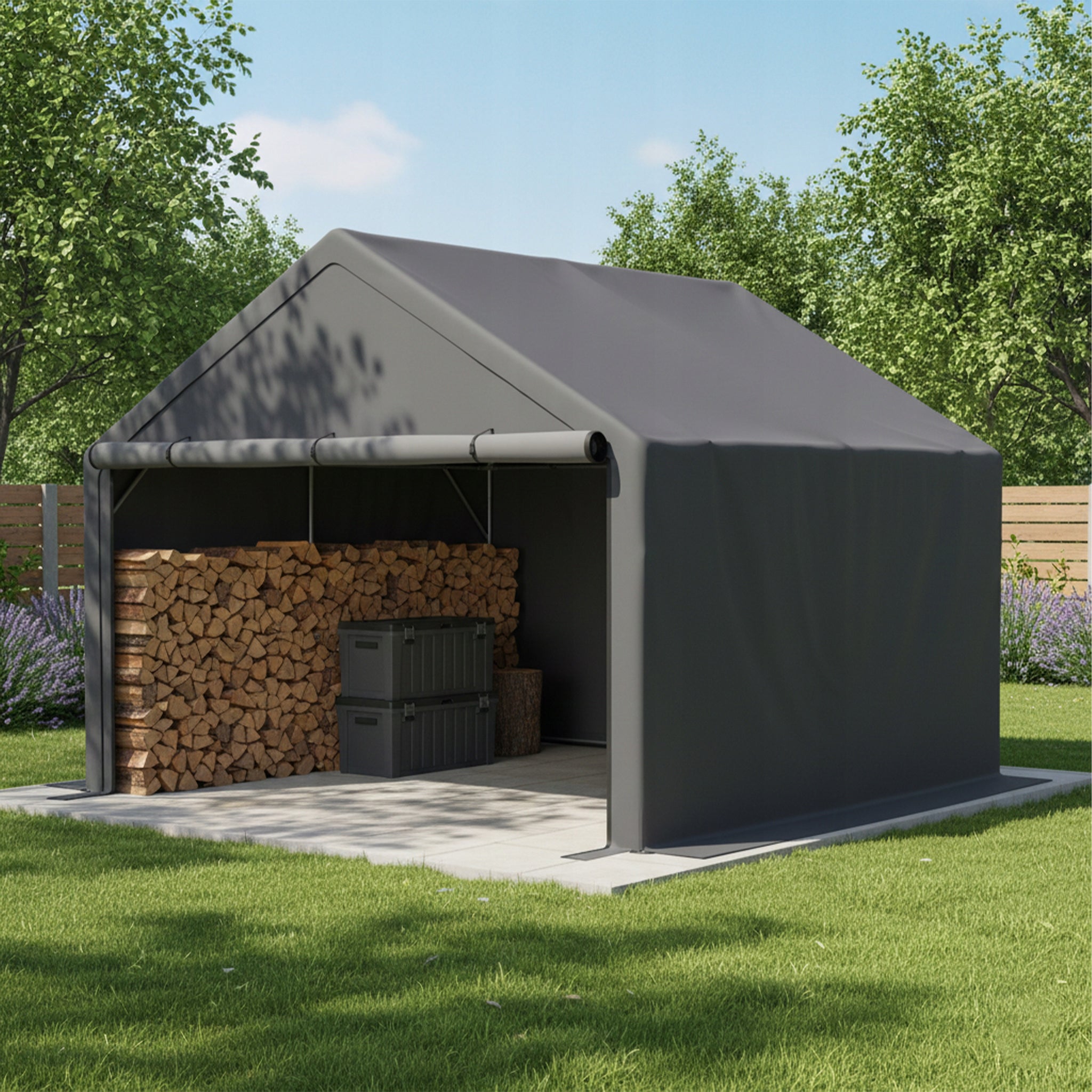 UV GARDEN TENT WATERPROOF FOR 2 TO 3 BICYCLES STORAGE 305X296X233CM GREY Manufacturer no brand