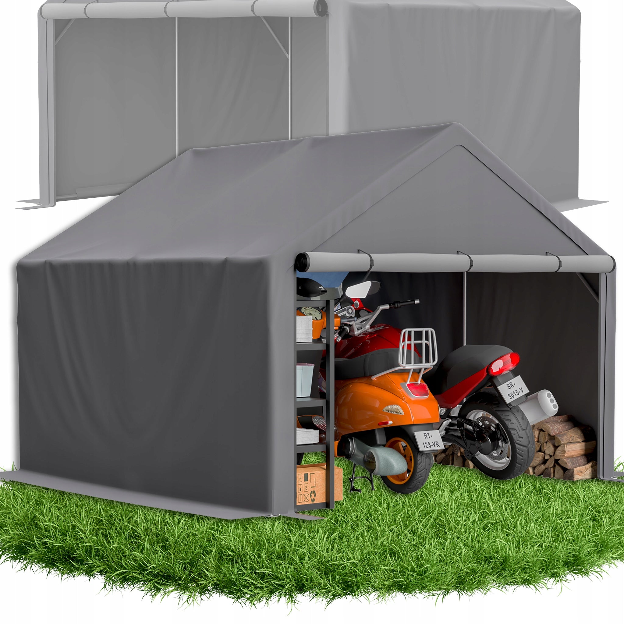 UV GARDEN TENT WATERPROOF FOR 2 TO 3 BICYCLES STORAGE 305X296X233CM GREY