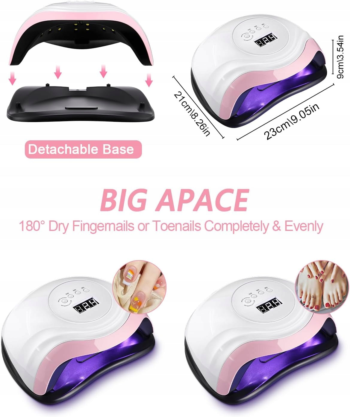 UV LAMP LED DRYER GEL NAILS 168W LCD SENSOR Brand Aok