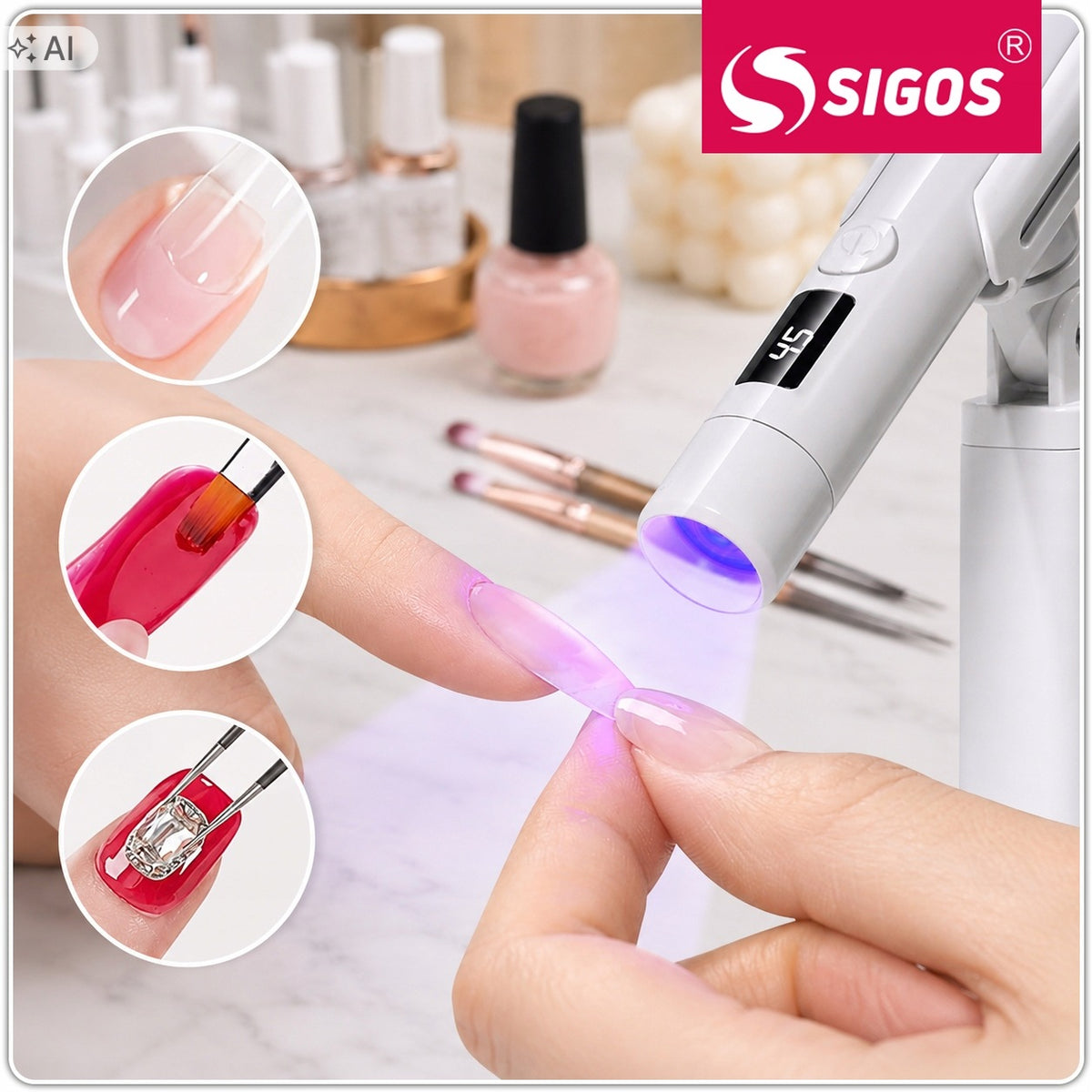 UV LAMP PORTABLE LED MINI UV LED NAIL TORCH USB C + TRIPOD Packaging status original