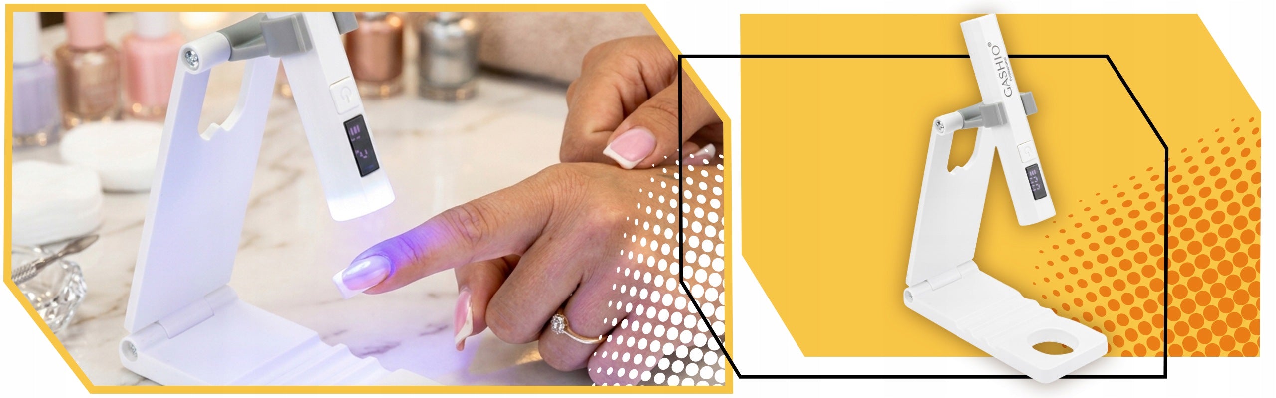 UV LED LAMP MINI NAIL FLASHLIGHT WIRELESS USB C + HOLDER Packaging status original