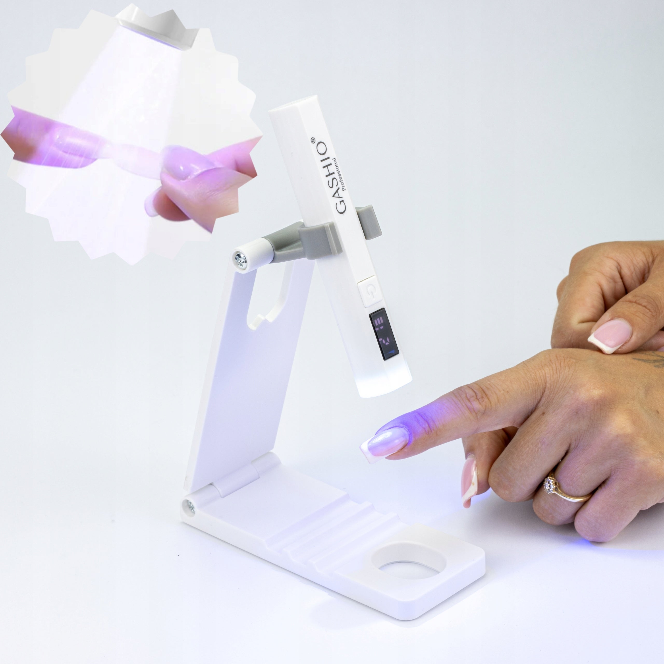 UV LED LAMP MINI UV LED NAIL TORCH WIRELESS USB C + HOLDER Packaging status original