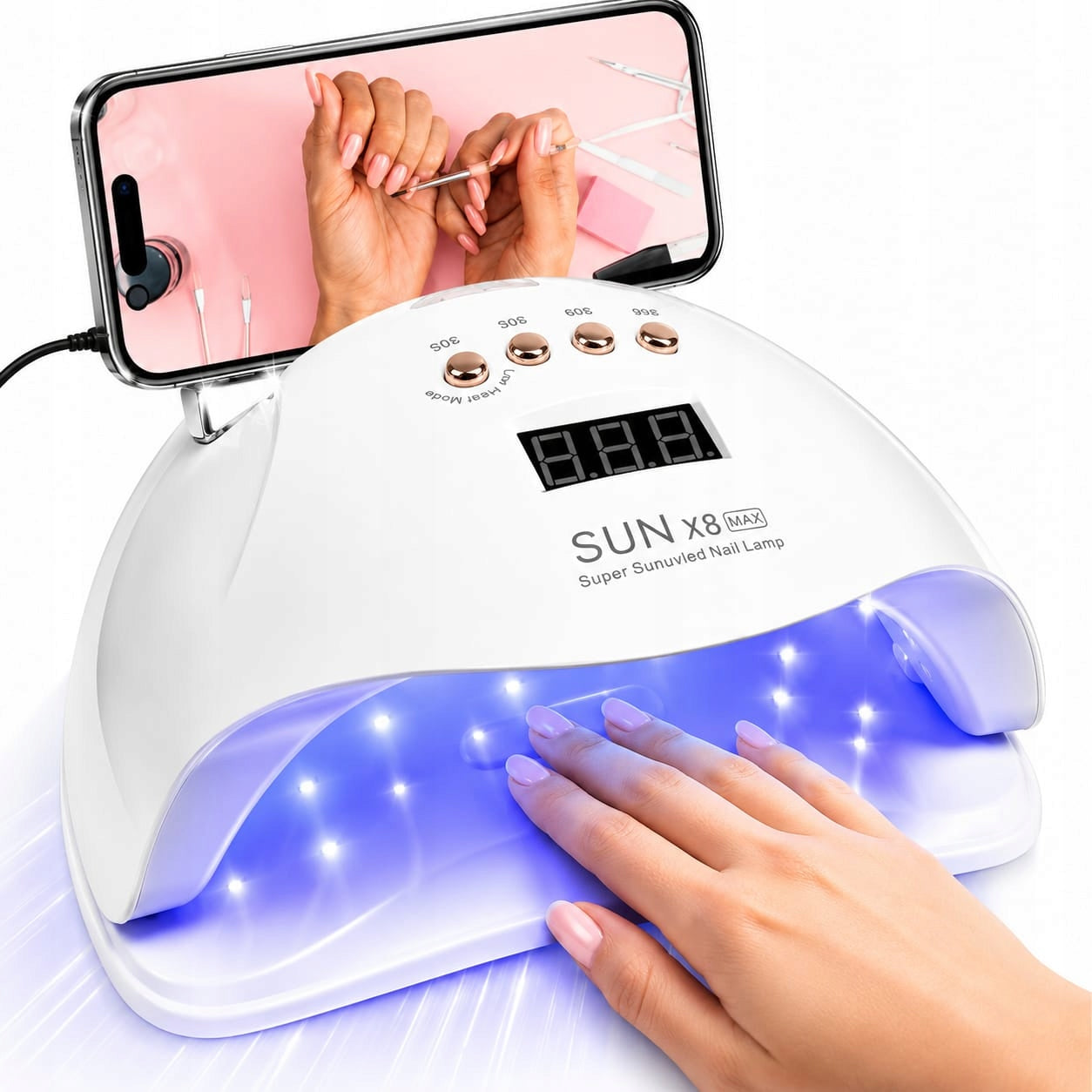 UV LED LAMP X8 GEL CURING HYBRID FOR HOME LIVING ROOM PHONE HOLDER