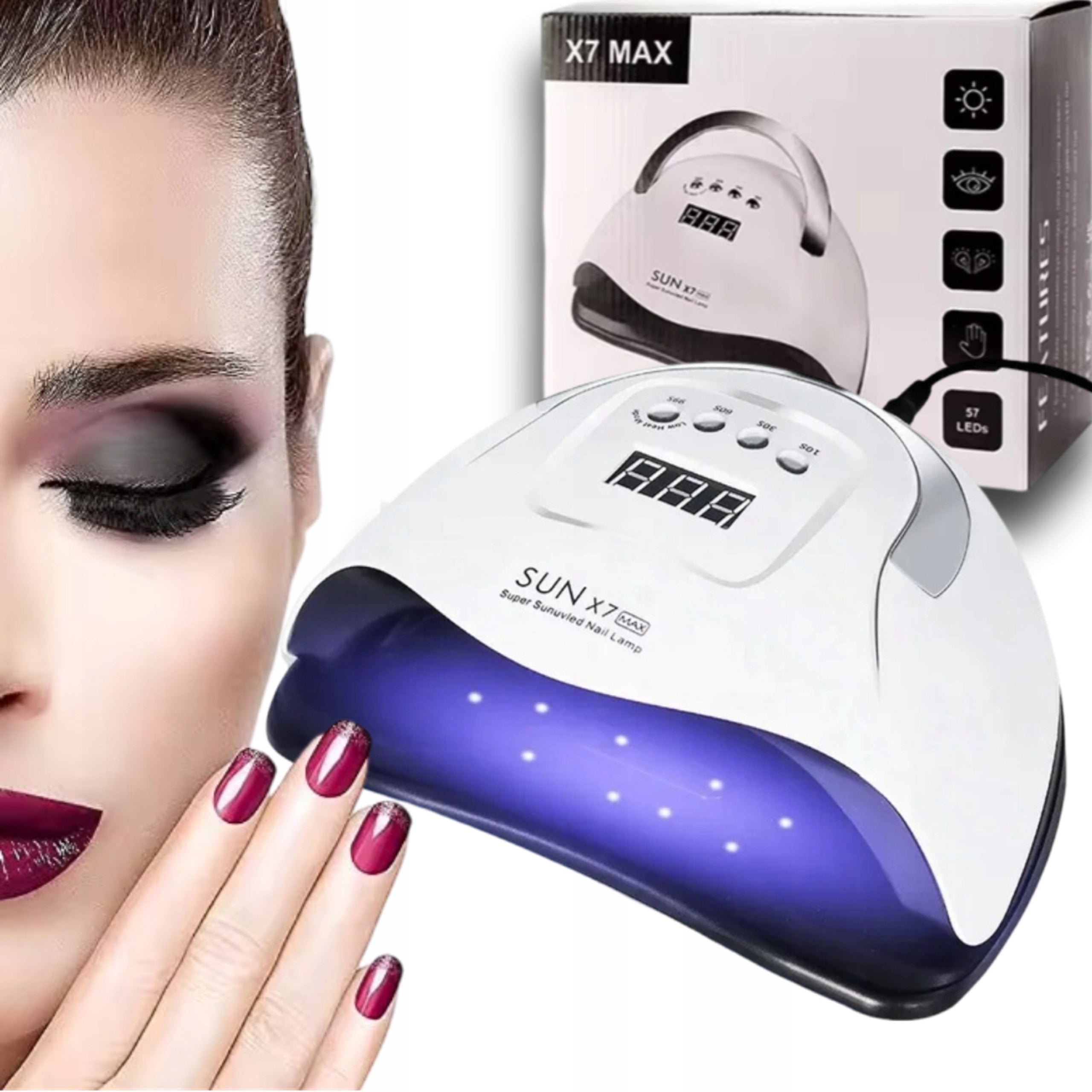 UV LED Lamp 220W Nail Hybrid Gels Gift for Girl for Christmas Packaging status original