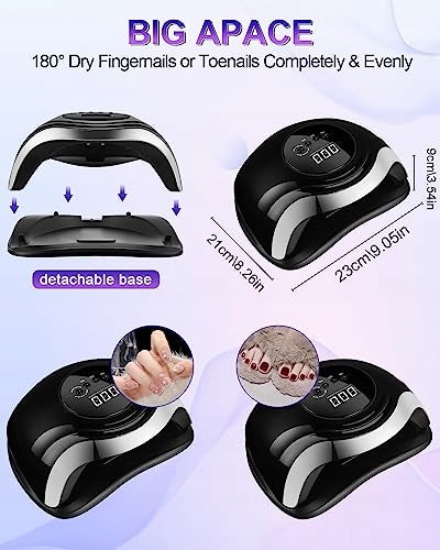 UV LED NAIL LAMP 168W DRYER WITH SENSOR FOR MANICURE steel Power 168 W