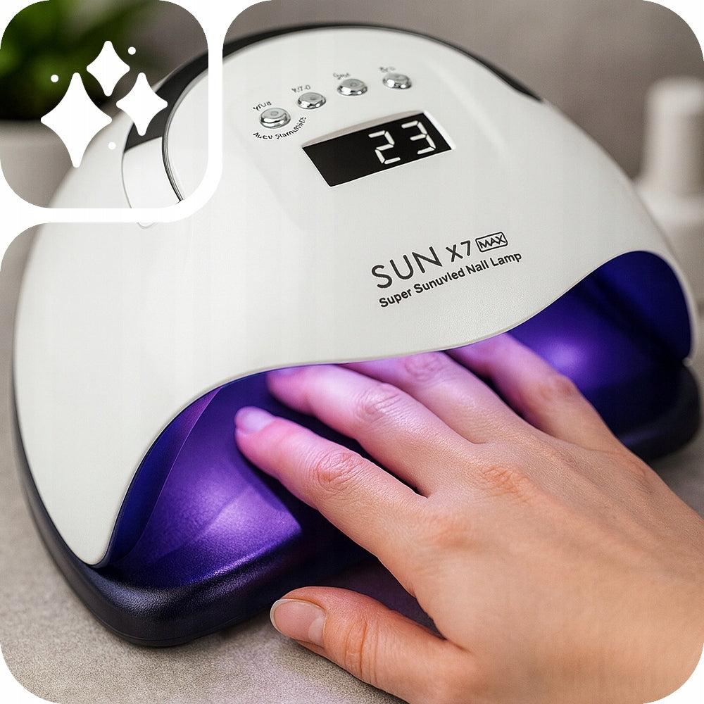 UV LED NAIL LAMP 220W FOR HYBRID GELS STRONG HYBRID SUN X7 MAX LCD Packaging status original