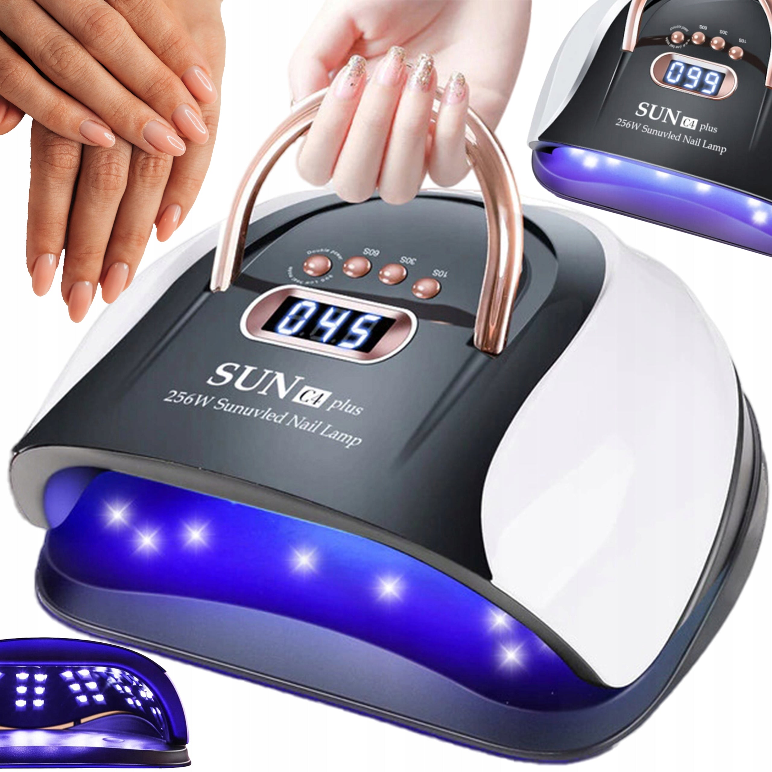UV LED NAIL LAMP 256W FOR HYBRID GELS STRONG HYBRID SUN C4 PLUS LCD
