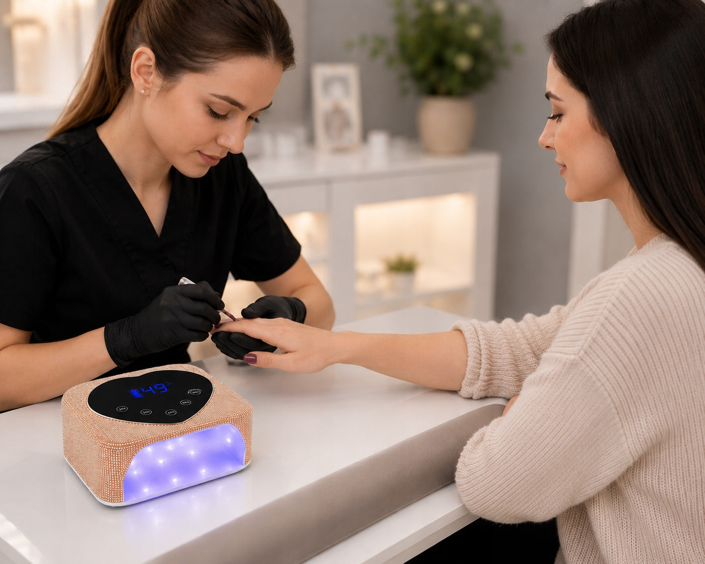 UV LED NAIL LAMP 72W CHAMPAGNE GOLD LCD RECHARGEABLE Manufacturer code LAMPA DO PAZNOKCI UV BEZPRZEWODOWA X20-GOLDEN