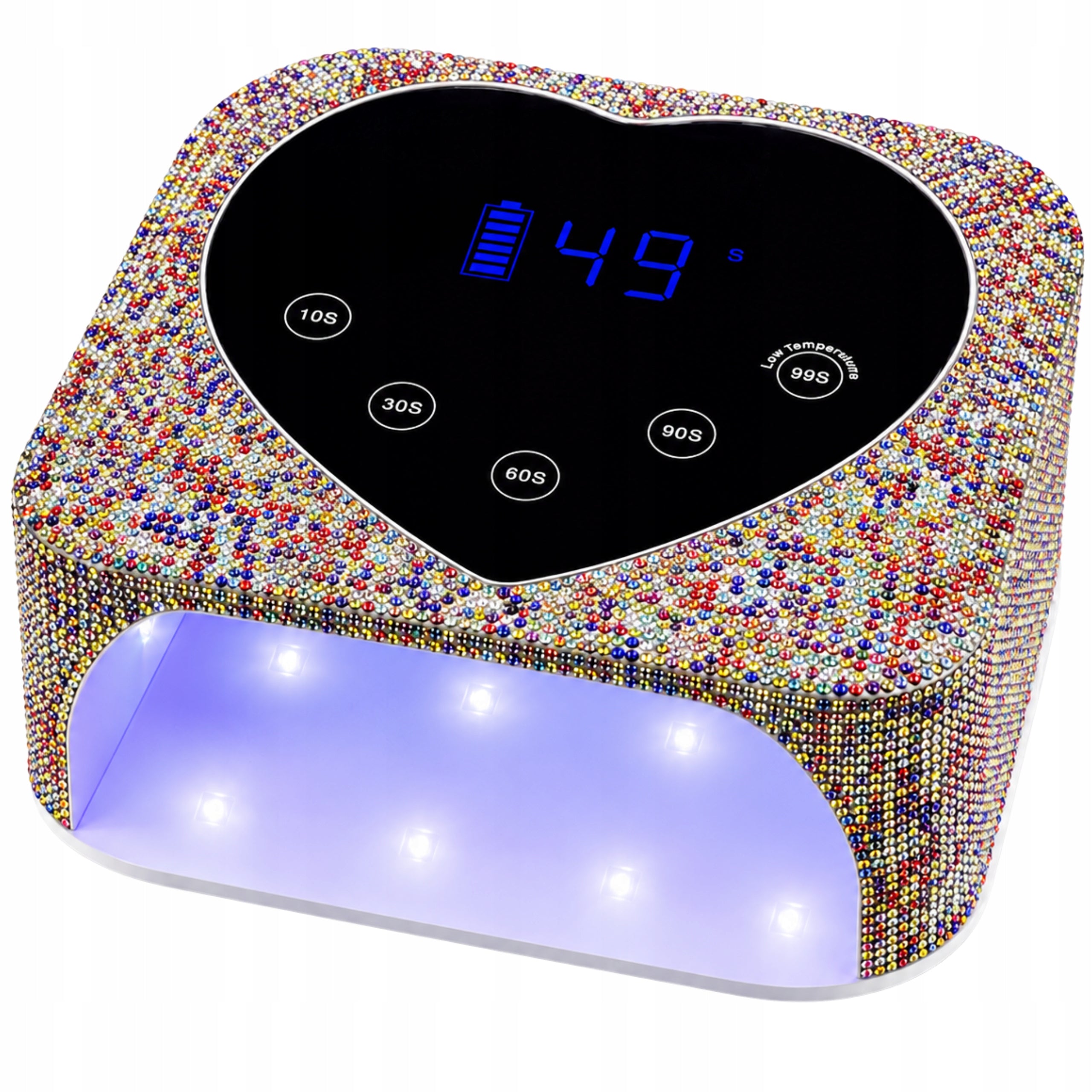 UV LED NAIL LAMP 72W RAINBOW CRYSTAL LCD RECHARGEABLE