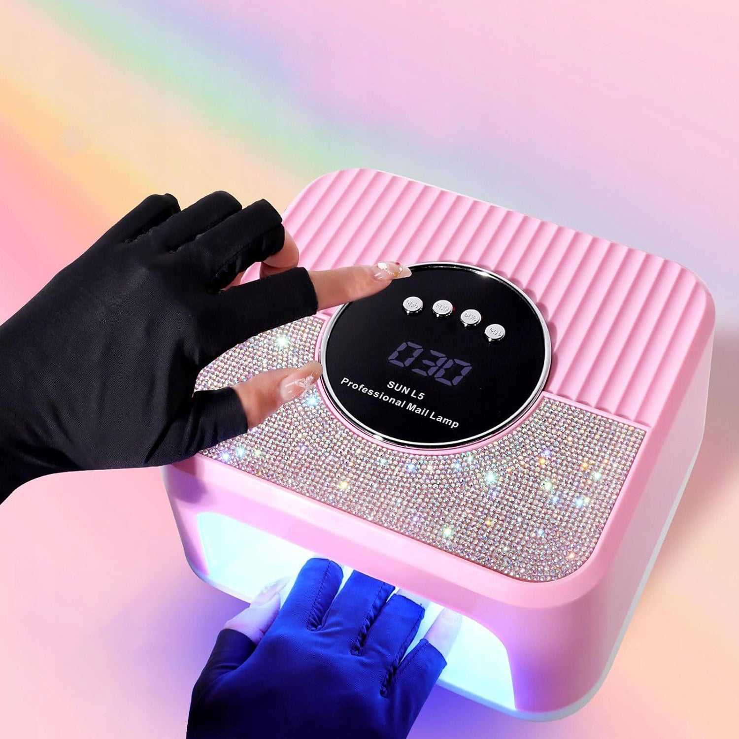 UV LED NAIL LAMP FOR HYBRID GELS STRONG HYBRIDS 4 TIME SETTINGS Color pink