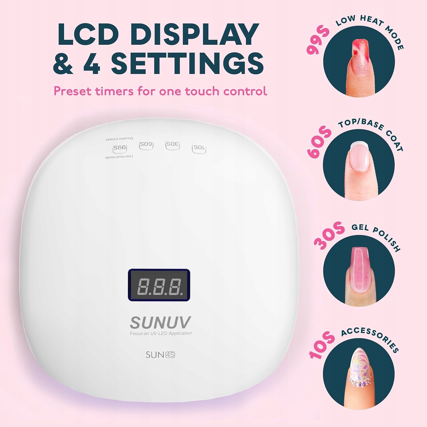 UV LED NAIL LAMP SUNUV 36 LED PINK WITH SENSOR AND TIMER Manufacturer code SUN4S