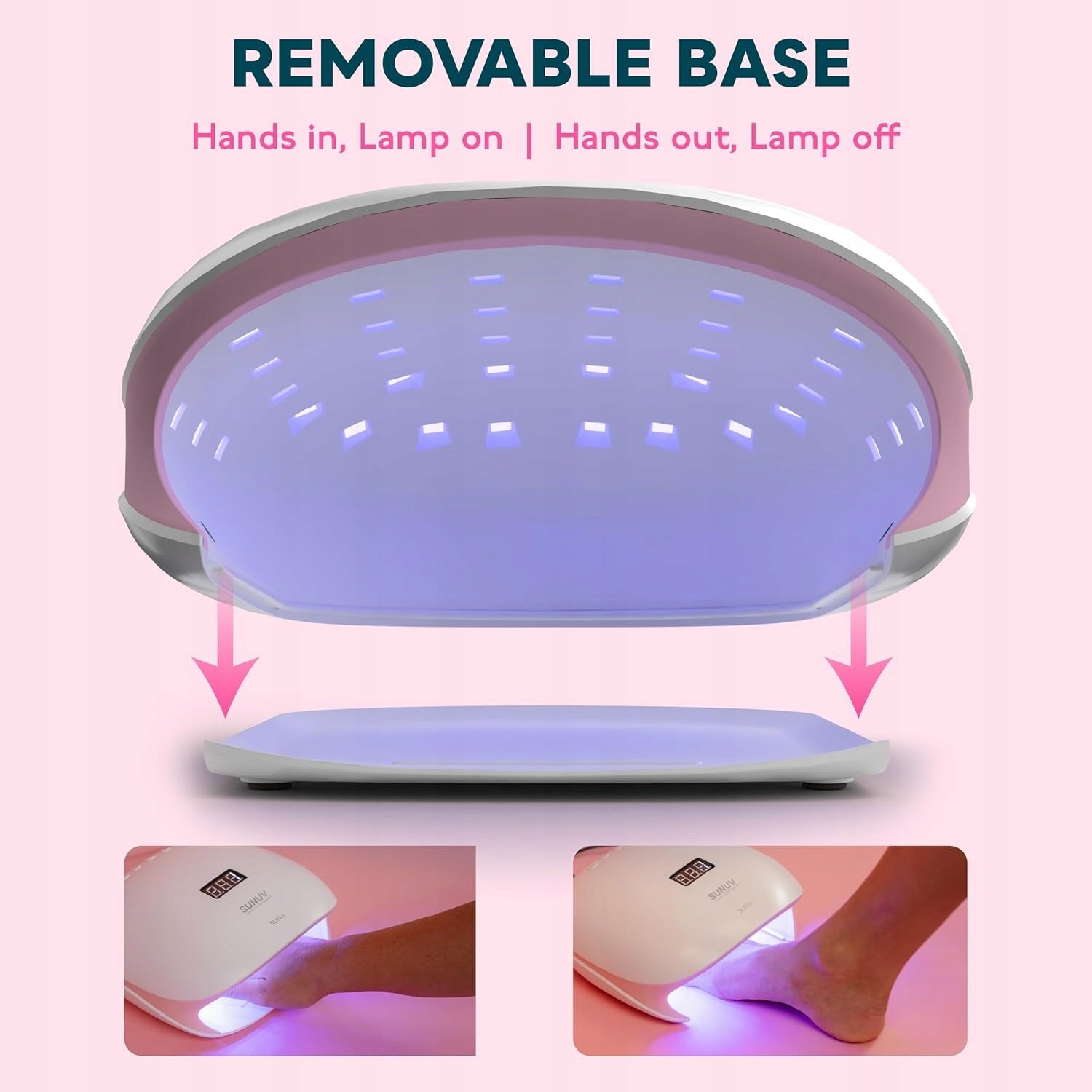 UV LED NAIL LAMP SUNUV 36 LED PINK WITH SENSOR AND TIMER Packaging status original