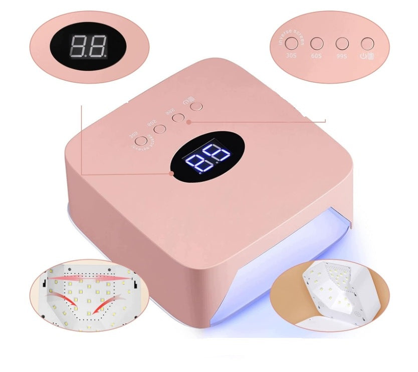 UV LED Nail Dryer with Timer 30/60/99 s 54W Square Packaging status original