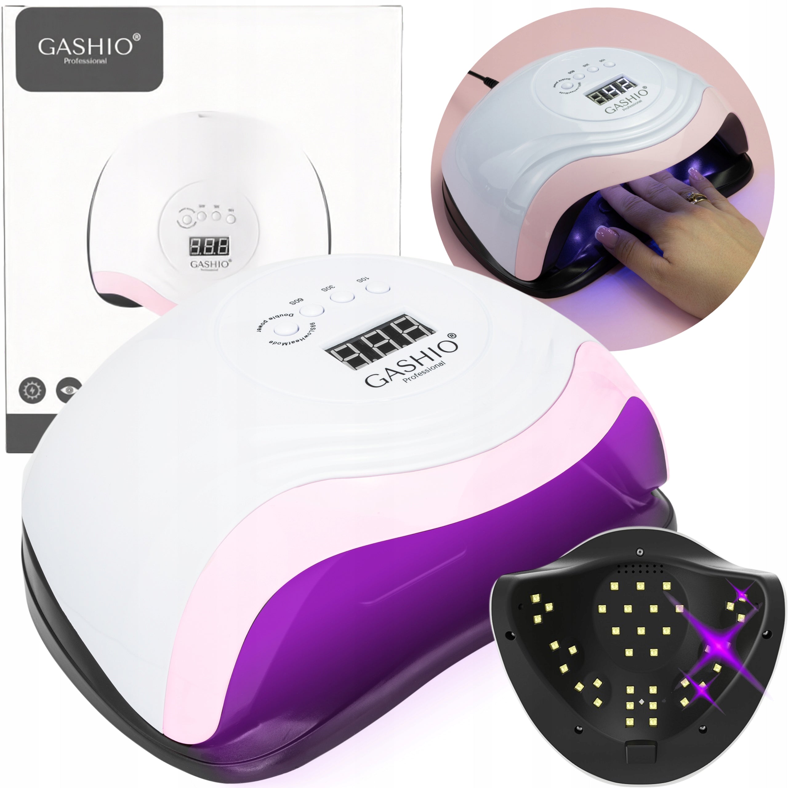 UV LED SUN NAIL LAMP FOR HYBRID GELS STRONG 168W MAX LCD DUAL LED PRO