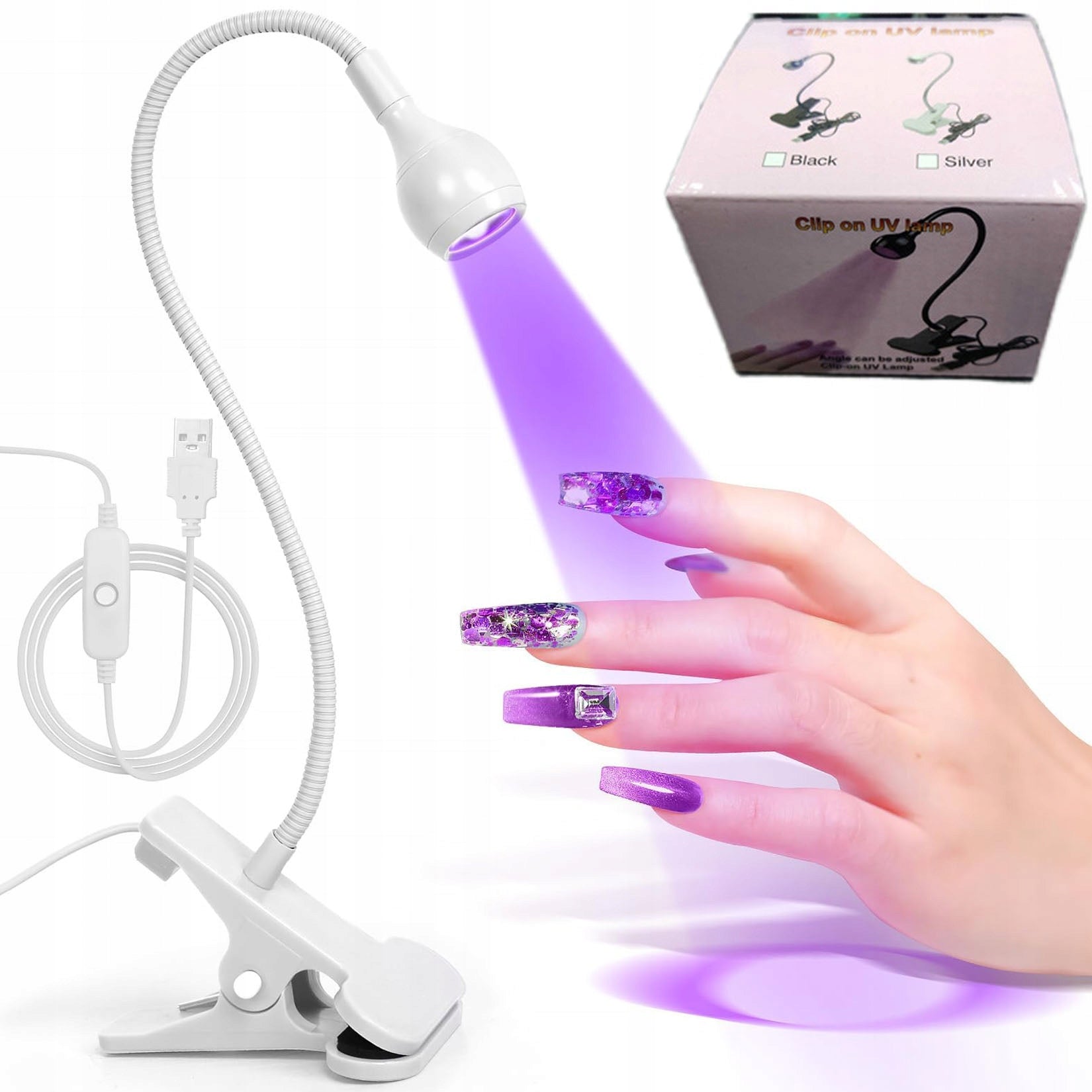 UV Nail Dryer White Mains Power Supply with Adjustable Power