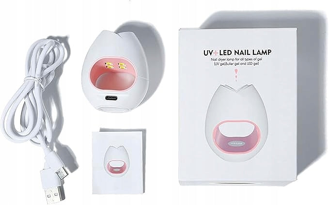 UV Nail Lamp MINI Dryer Manicure LED Travel Gel Compact Color white