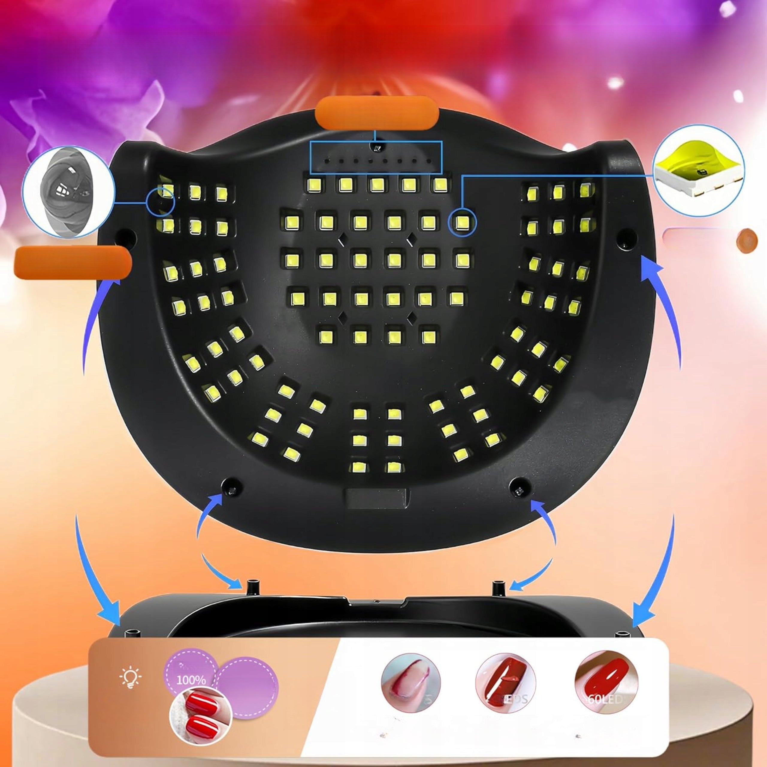 UV Nail Lamp UV/LED 81 LED 380W 4 Timer Settings Strong Medical device no