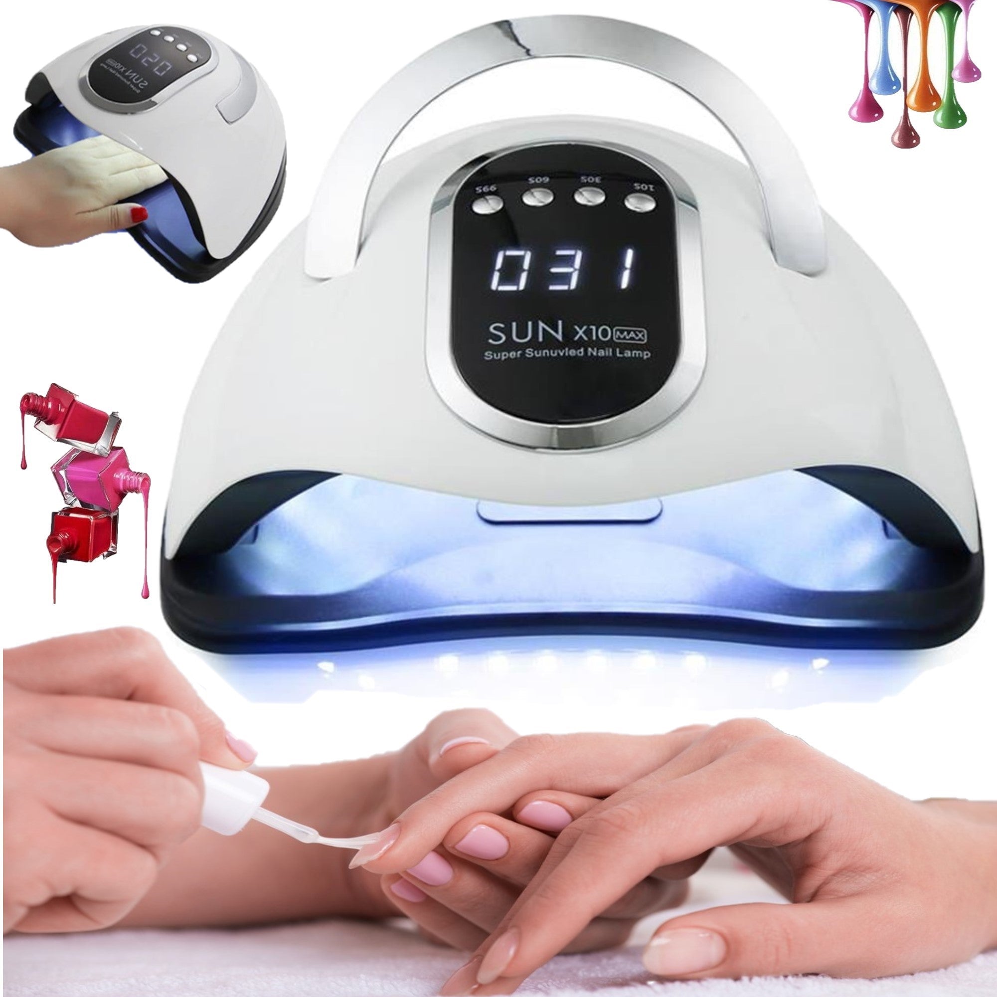 UV SUN X10 MAX DUAL LED NAIL LAMP FOR HYBRID PROFESSIONAL GELS