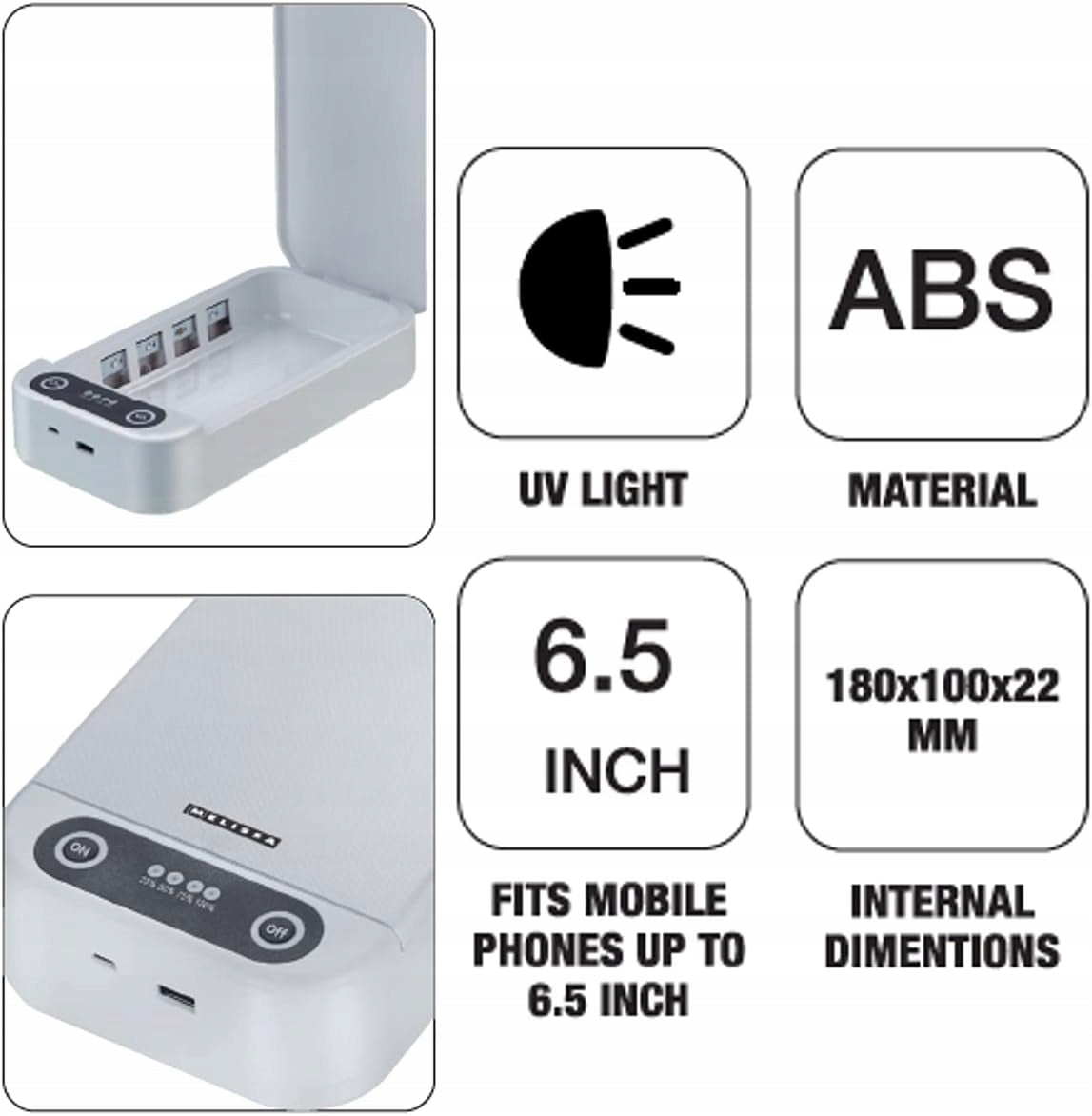 UV Sterilizer For Phone Keys Headphone Charger Melissa EAN (GTIN) 5707160021542