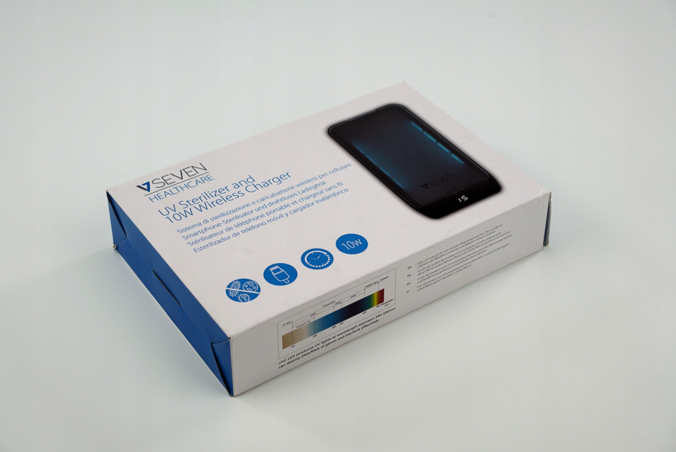 UV Sterilizer + iPhone 10W Induction Charger Brand Seven