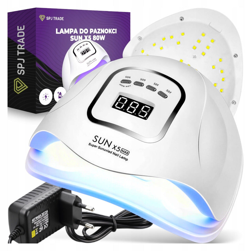 UV led x5 nail lamp for hybrid gels sun 80W LCD 36 diodes