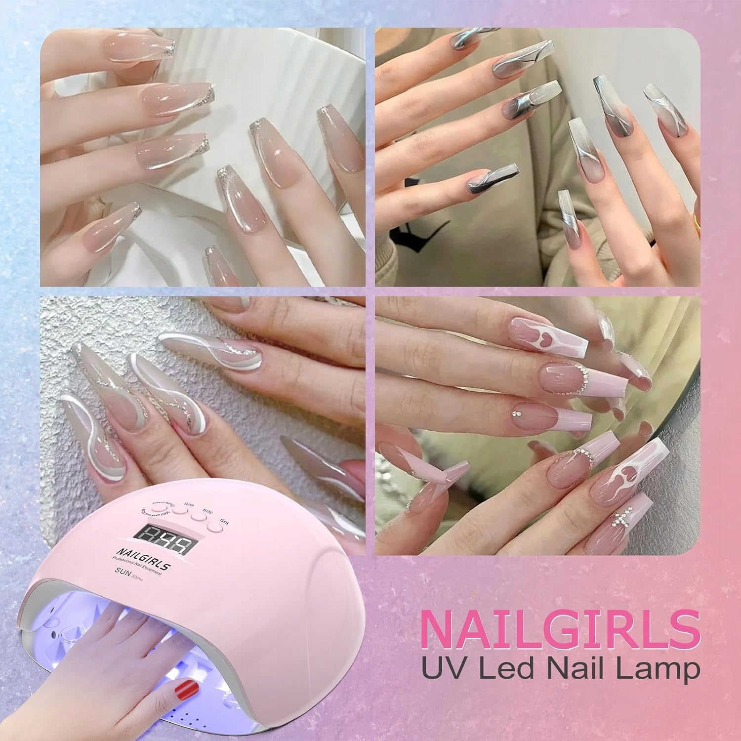 UV nail lamp NAILGIRLS 150W for gel polishes NEW PINK Packaging status original
