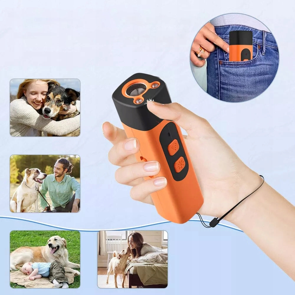 Ultrasonic Dog Trainer 10m Range With Rechargeable Battery 800mah Orange Manufacturer code Ręczny ultradźwiękowy trener psów