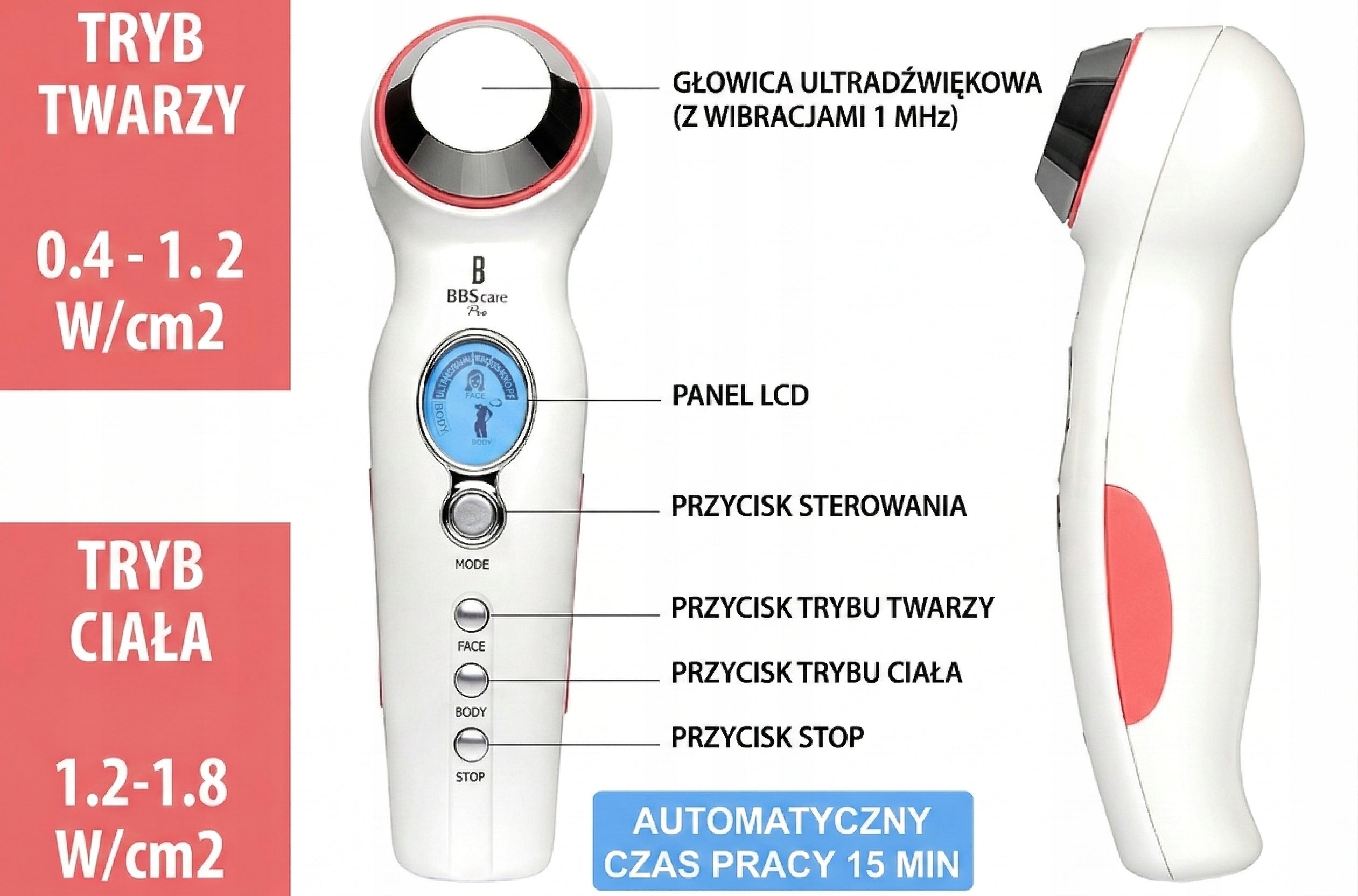 Ultrasonic Massager 1MHz Sonophoresis Face Body BBS Care Pro + Gel HA Packaging status original