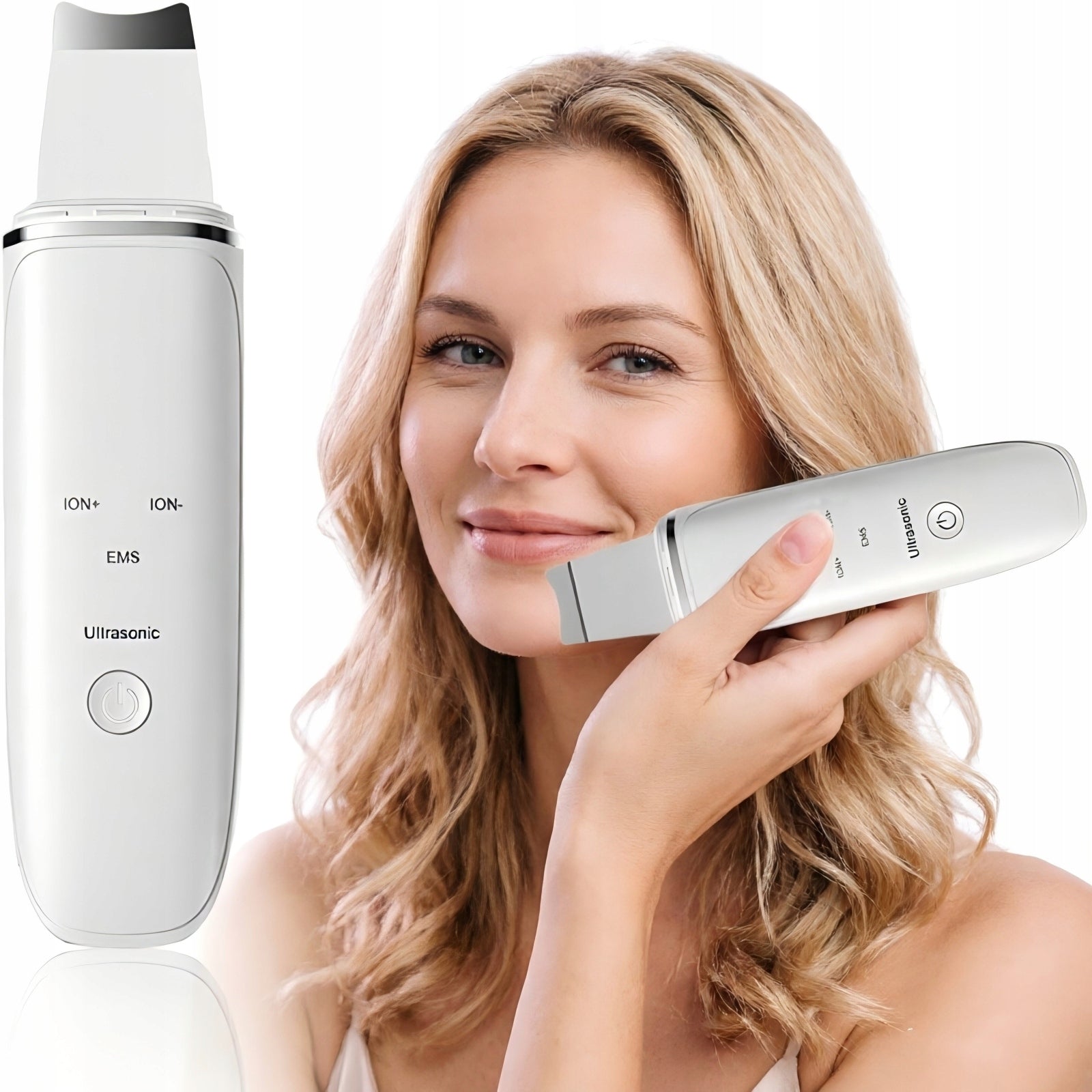 Ultrasonic Skin Spatula EMS Facial Tool for Blackhead Removal Pore Cleaning Packaging status original