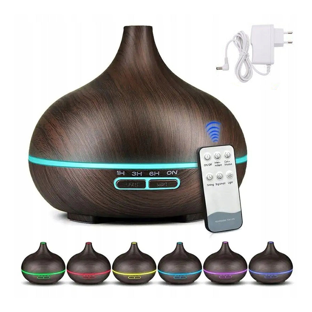 Ultrasonic Wood Grain Humidifier Aromatherapy Essential Oil Remote Brand no brand