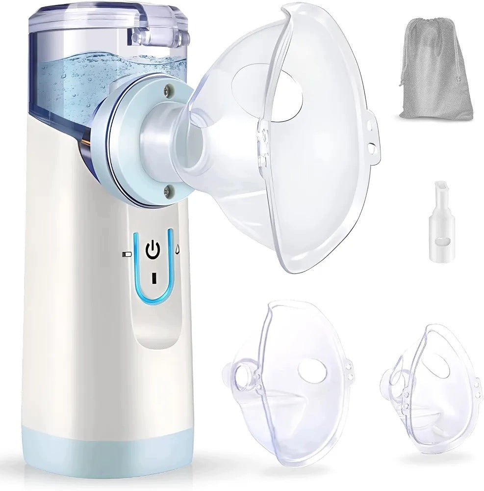 Ultrasonic portable inhaler, nebulizer with mask for adults and children