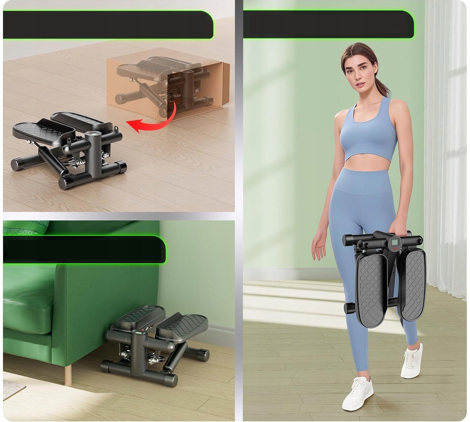 Ultrasport Mini-Stepper 2in1 Swingstepper Resistance Rubber LCD Fitness House Brand Ultrasport