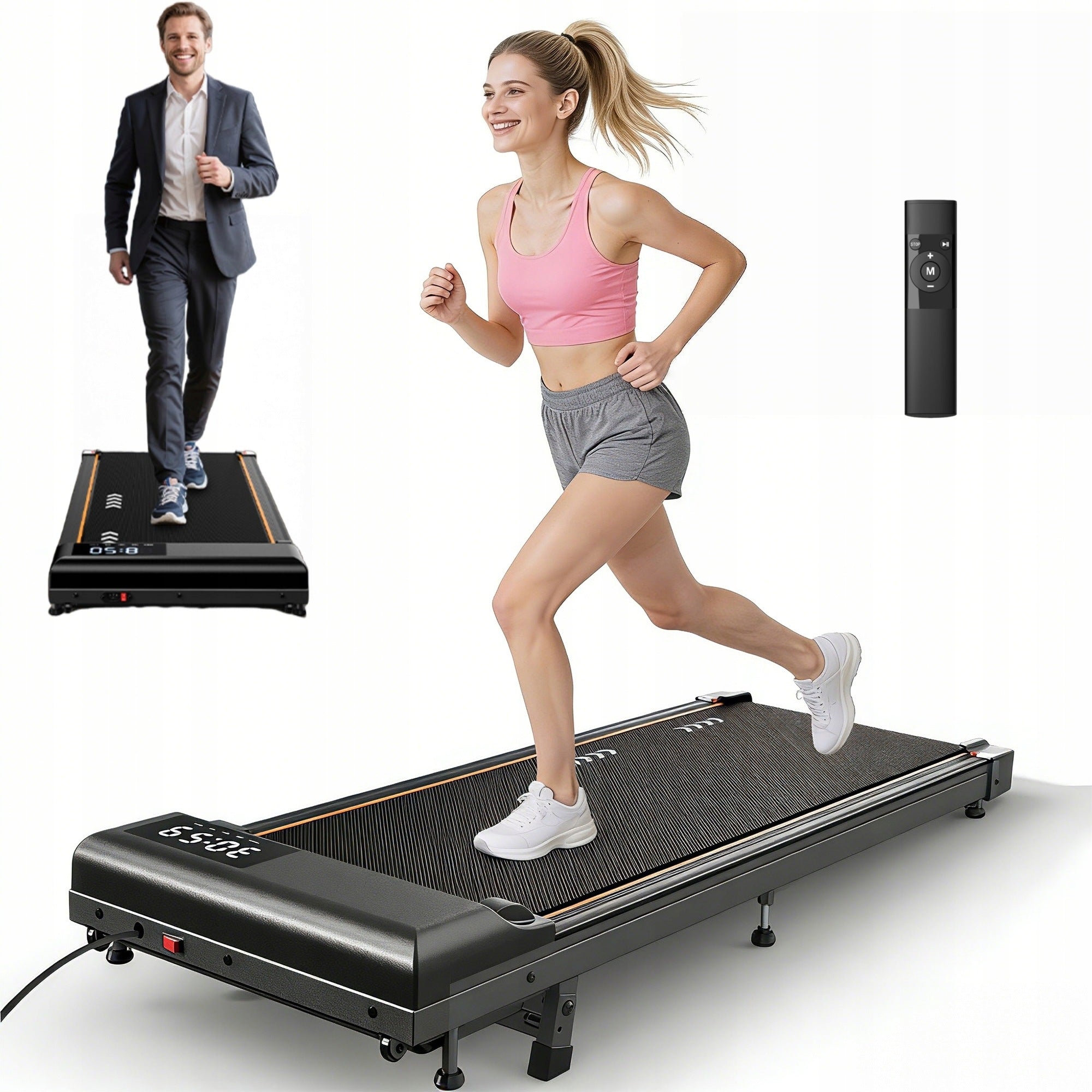 Under Desk Walking Pad Treadmill, 7% Incline, 2.25HP, Remote Control, 120KG