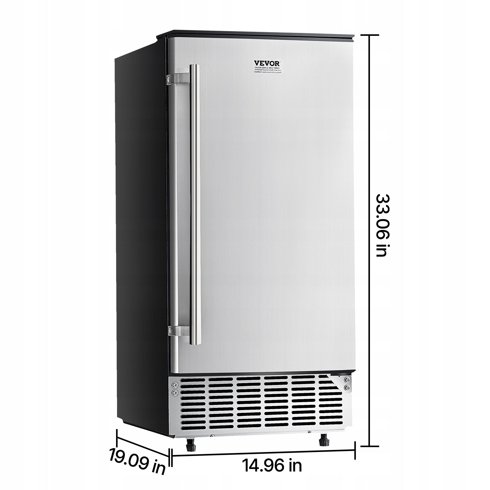Undercounter Ice Maker 80 Lbs/Day Built-in Ice Machine with Reversible Door Brand Vevor