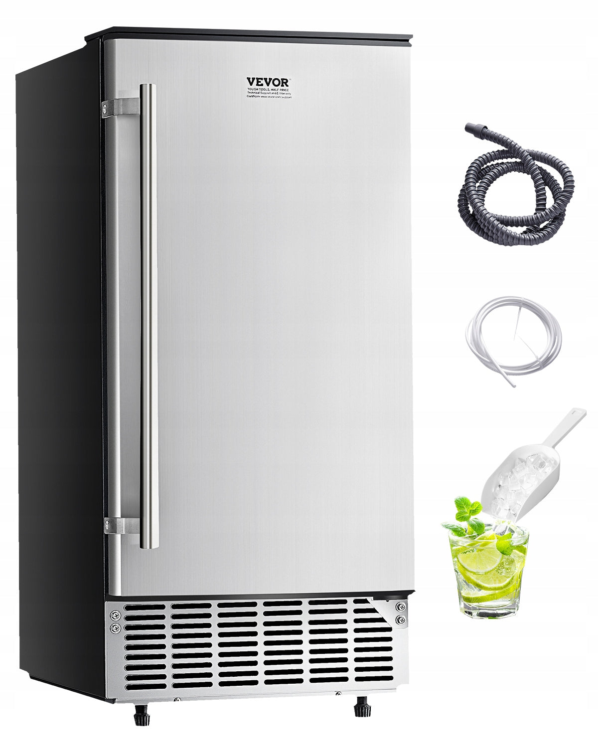 Undercounter Ice Maker 80 Lbs/Day Built-in Ice Machine with Reversible Door