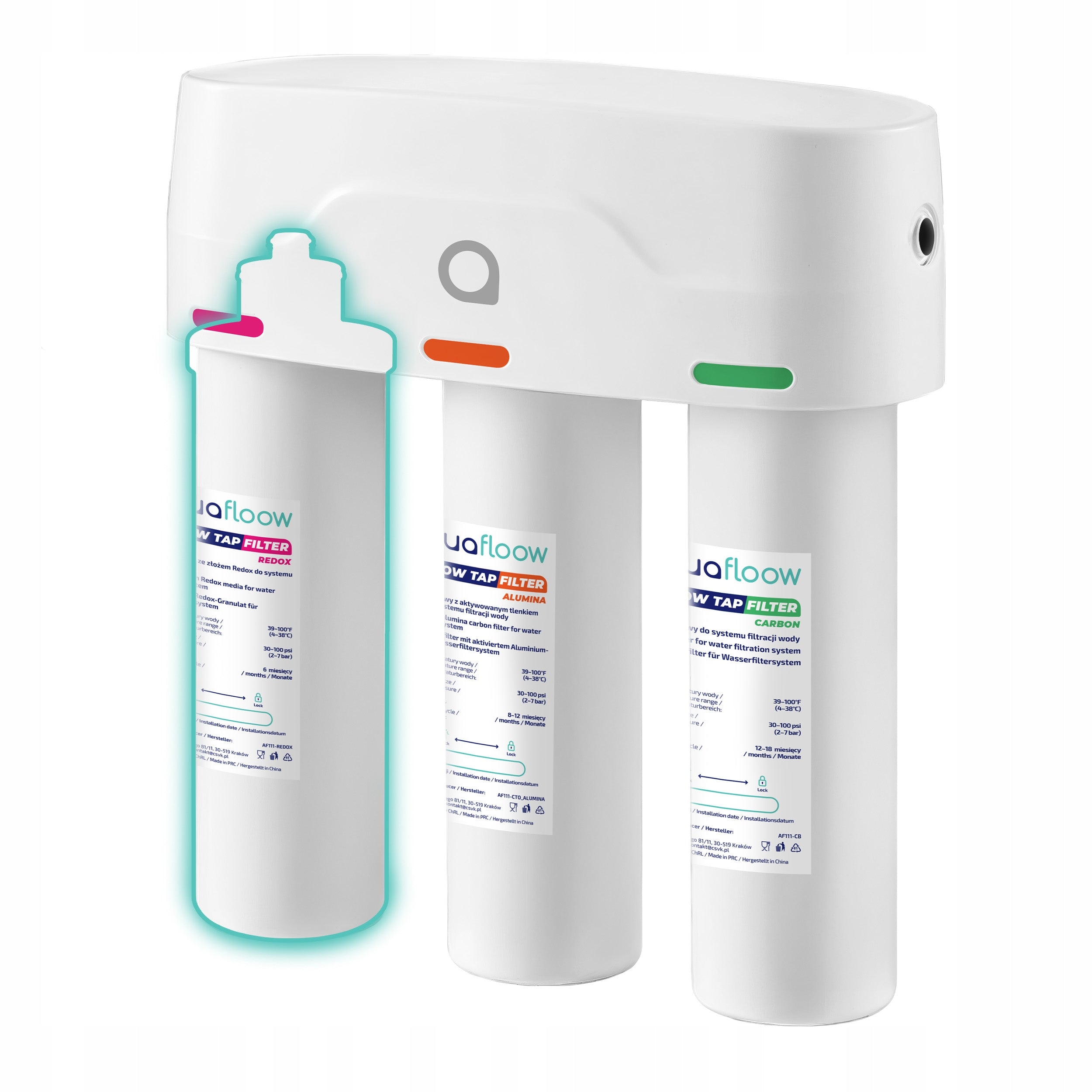 Undersink filter AquaFloow REDOX three-layer filtration installation protection Brand AquaFloow