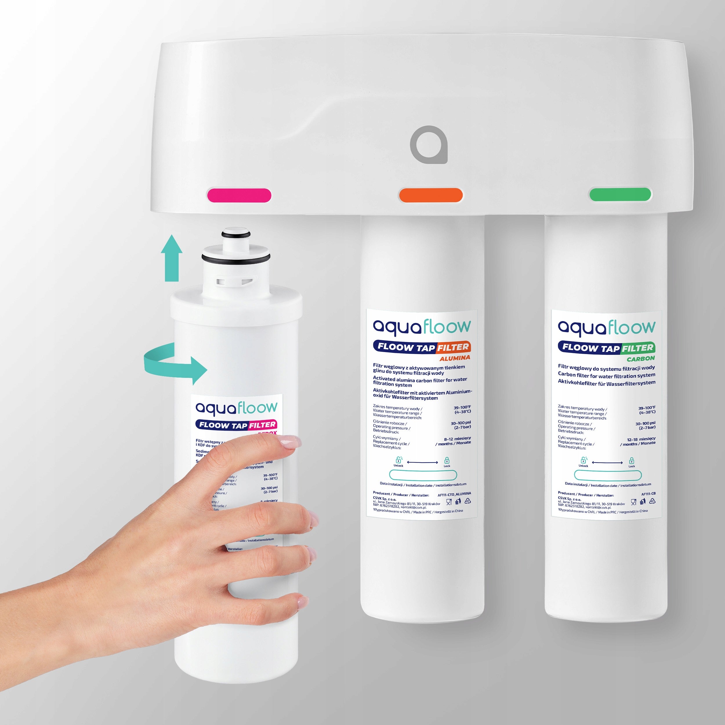 Undersink filter AquaFloow REDOX three-layer filtration installation protection Model REDOX
