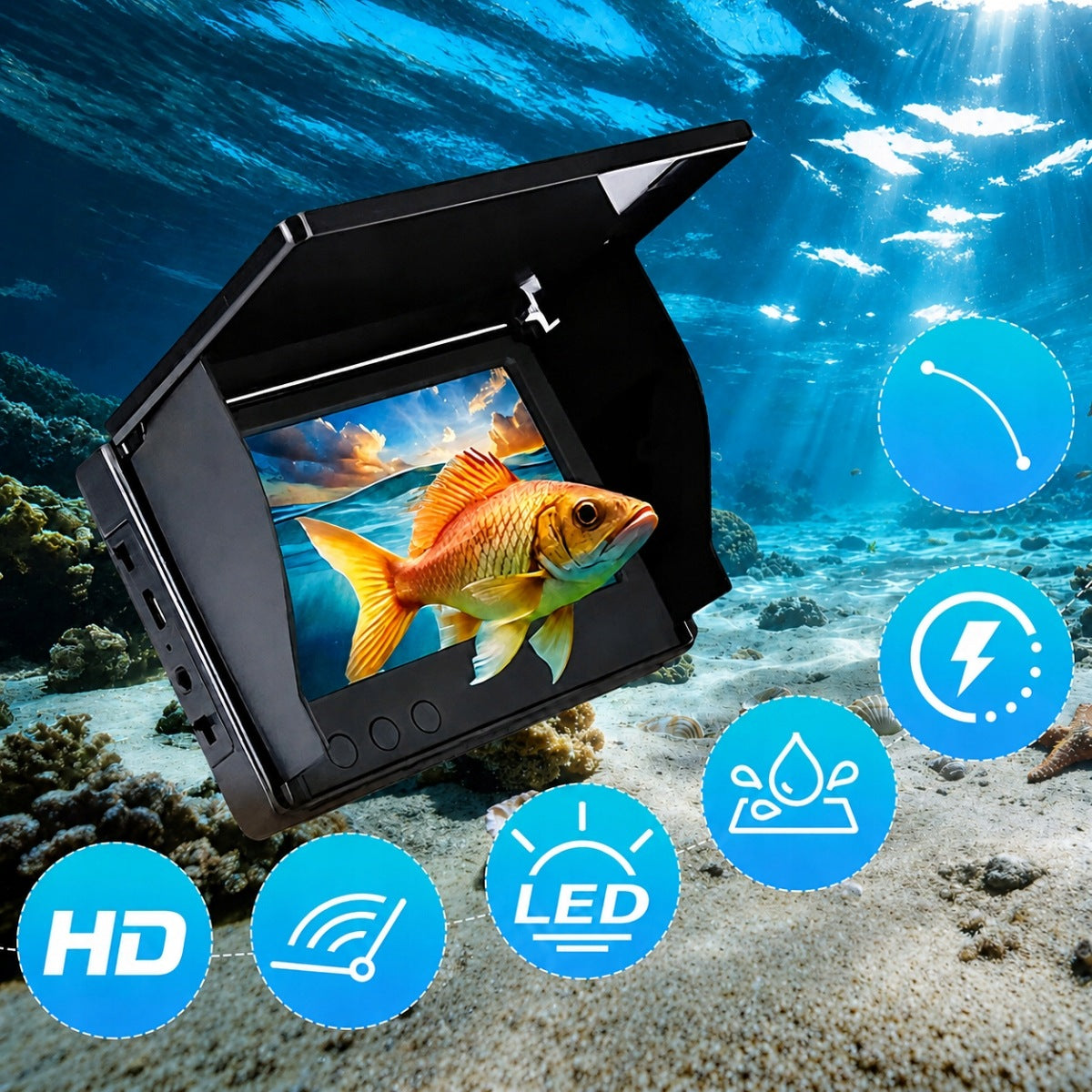 Underwater Fishing Camera 4.3" LCD LED Echo Sounder HD 20m For Fishing Model 6974812523221