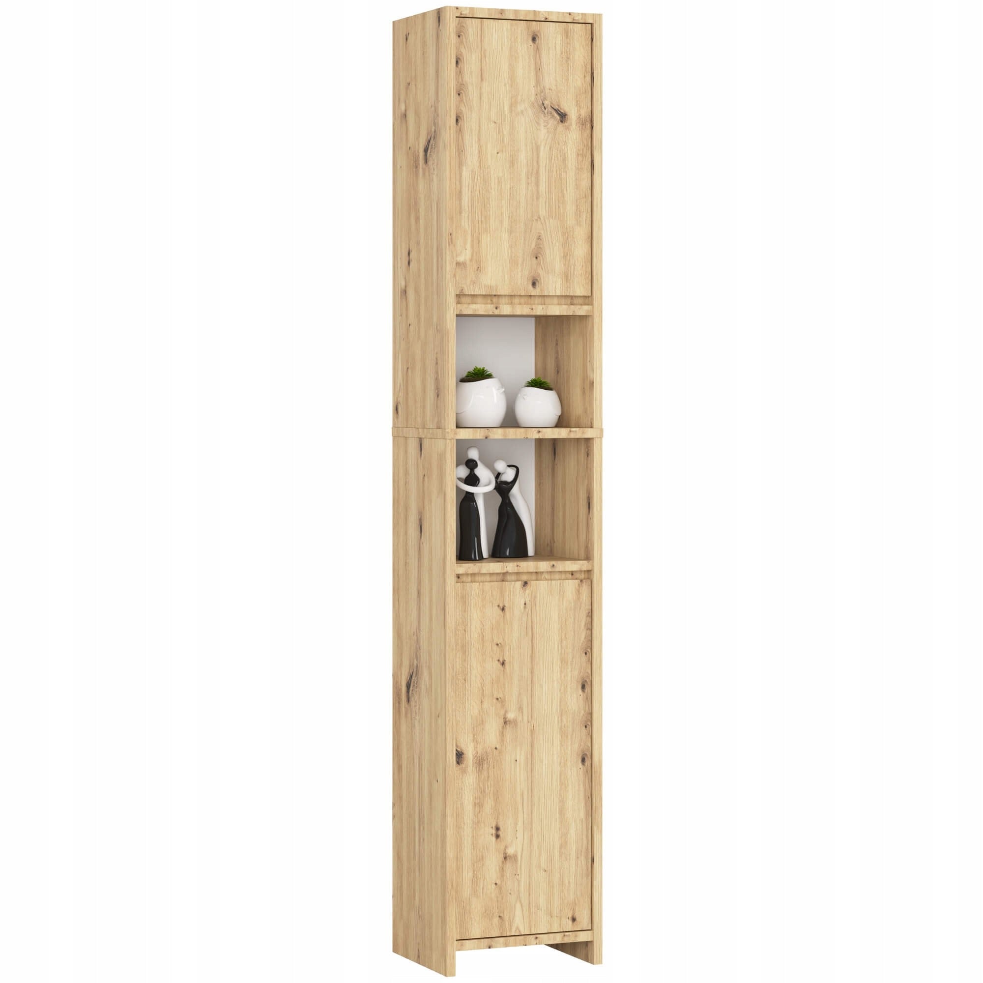 Uni Bathroom Shelving Unit - Artisan Oak - 2 Doors 2 Cavities