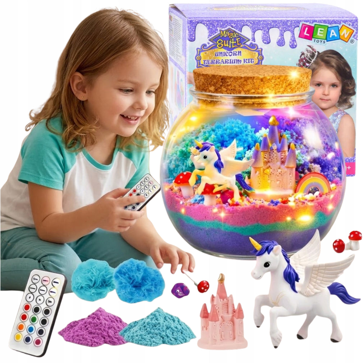 Unicorn Set Creative Girls Night Light Kinetic Sand DIY Manufacturer code LAMPKANOCNAJEDNOROŻEC27391 PaRa Toys