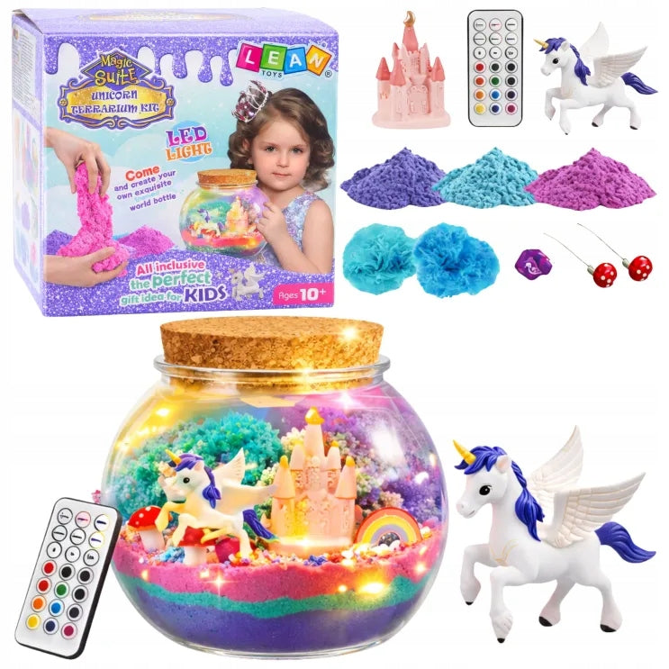 Unicorn Set Creative Girls Night Light Kinetic Sand DIY Packaging status original