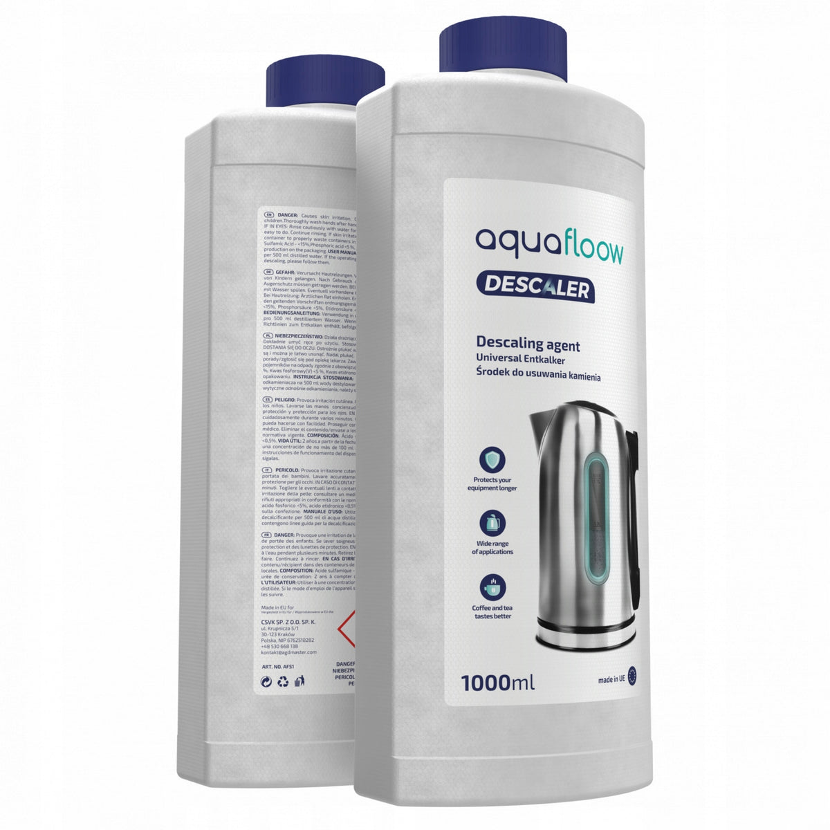 Universal Descaler 1L for SAECO Coffee Maker + Tablets + Cutter Brand AquaFloow
