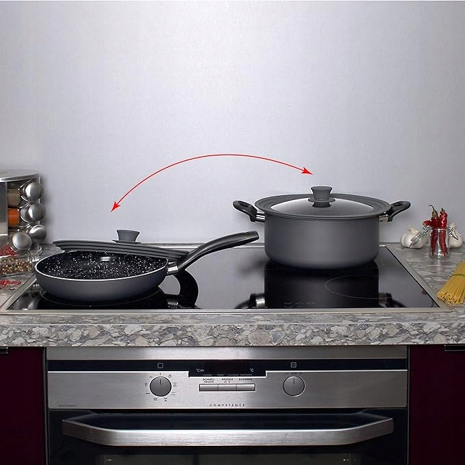 Universal Glass Lid 26/28/30 cm | Heat Resistant with Silicone Rant Packaging status original