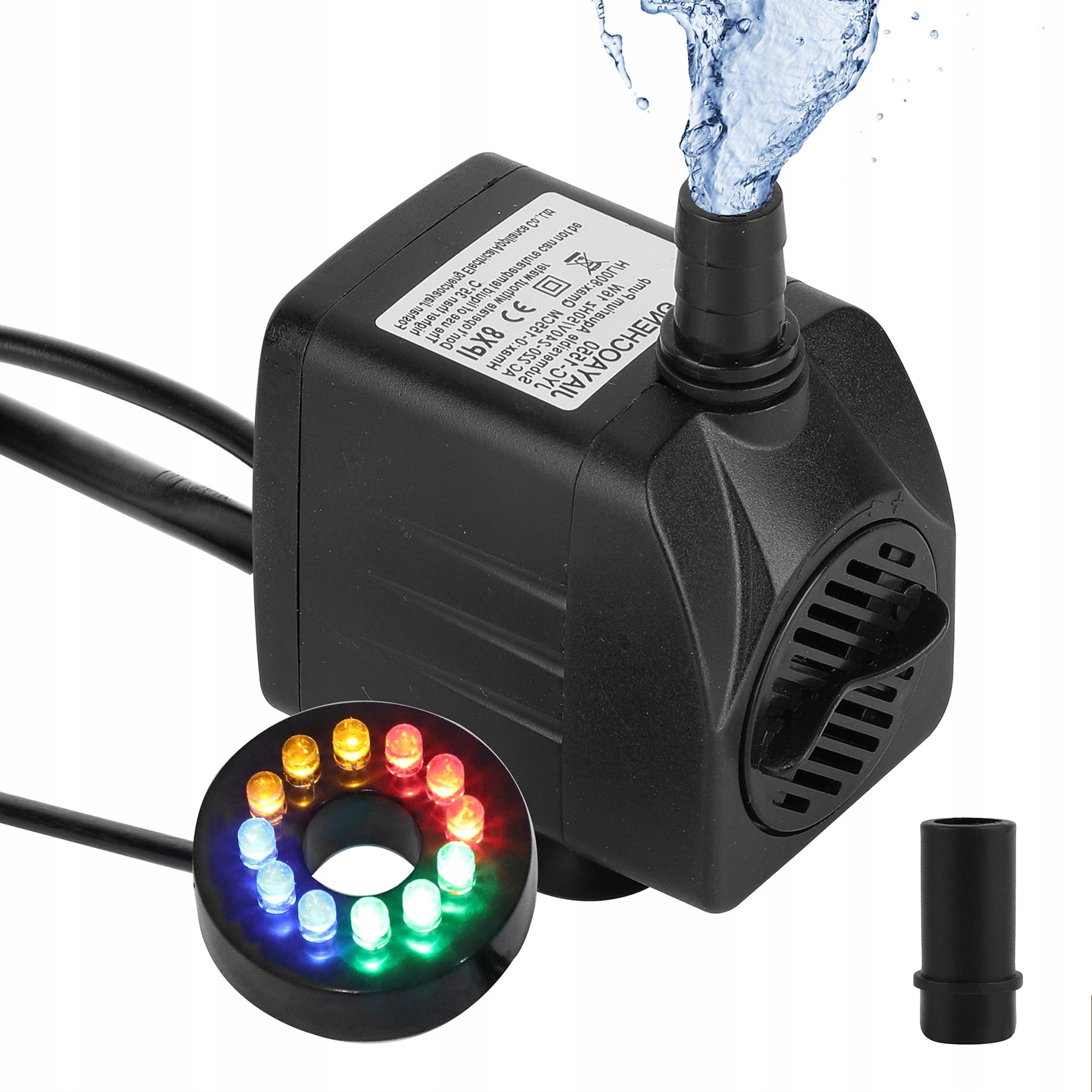 Universal Pump Adjustable For Pond Fountain with 12LED 800 L/H 16W