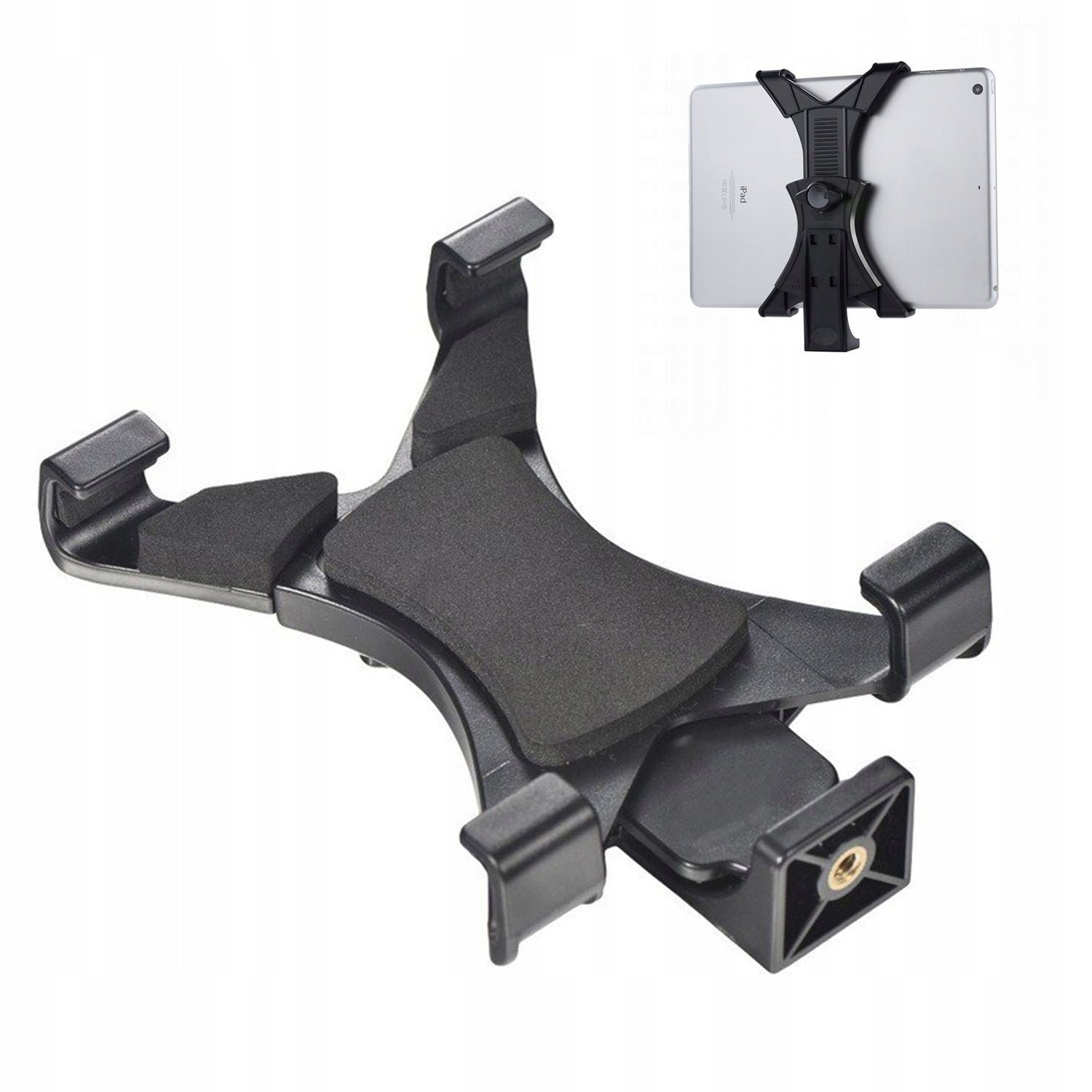 Universal Tablet Holder Adjustable Tripod Thread Mount 1/4